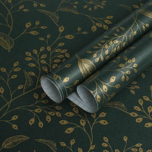Heroad Dark Green Modern Floral peel and stick wallpaper