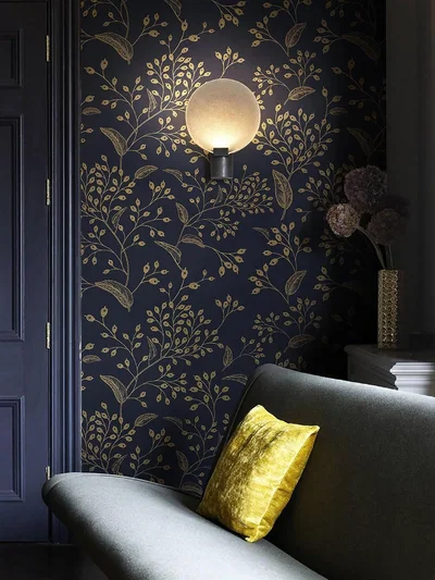 Dark Blue and Gold Modern Floral, picture 4