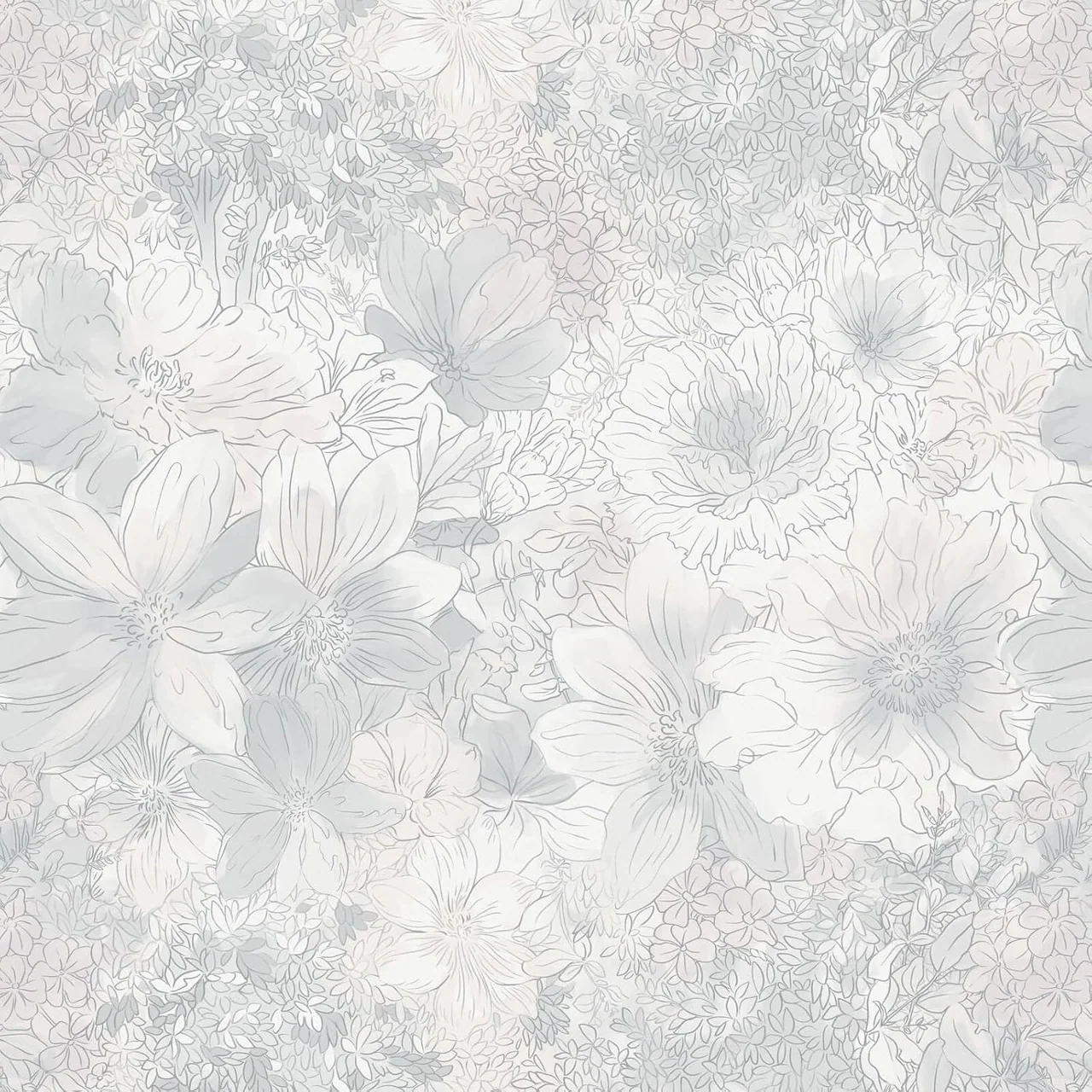 Heroad Grey and Pink Vintage Floral peel and stick wallpaper, swatch