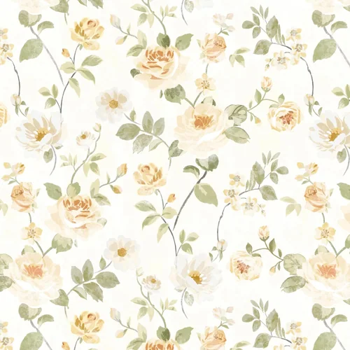Heroad Yellow Watercolor Floral peel and stick wallpaper