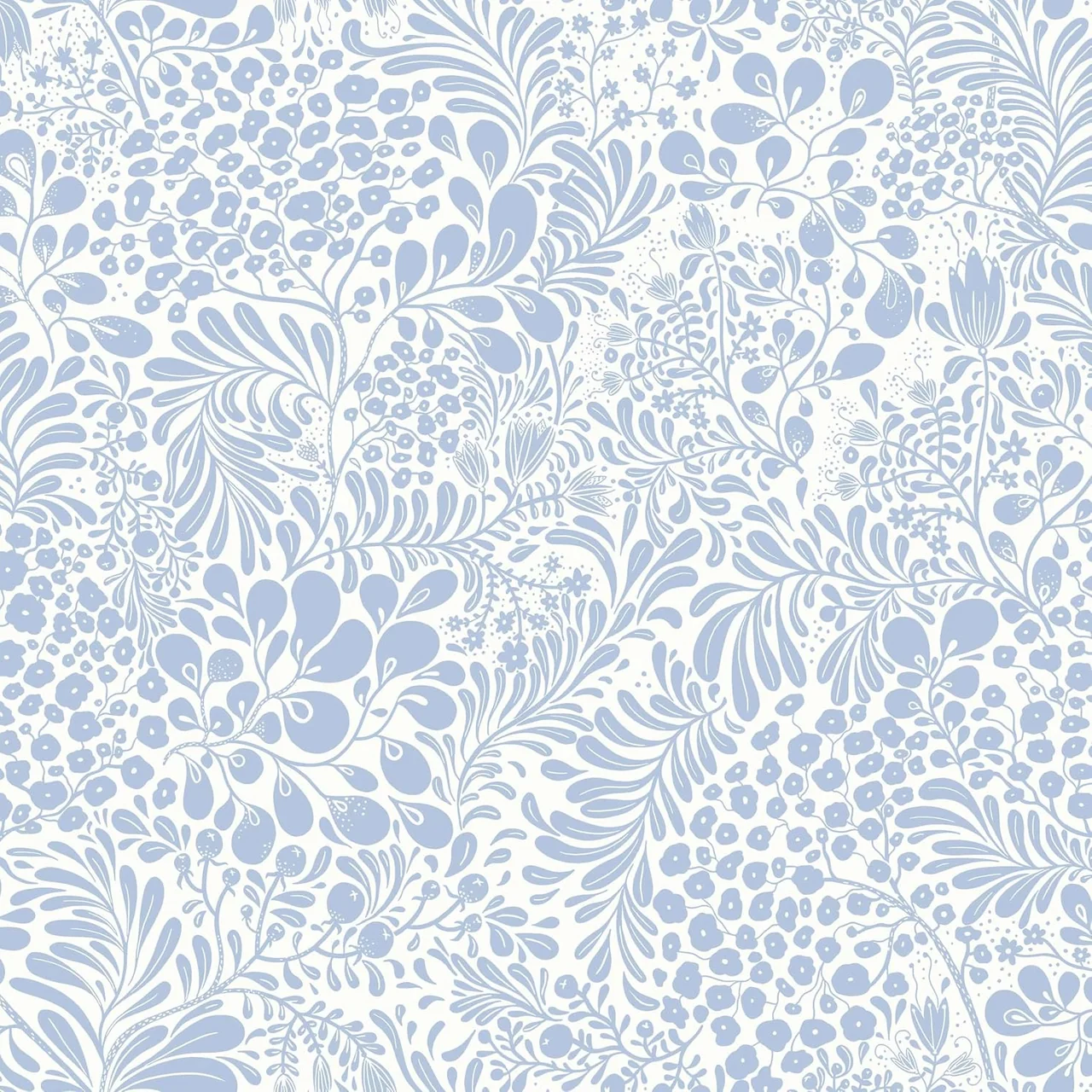 Heroad Blue Boho Floral peel and stick wallpaper, swatch
