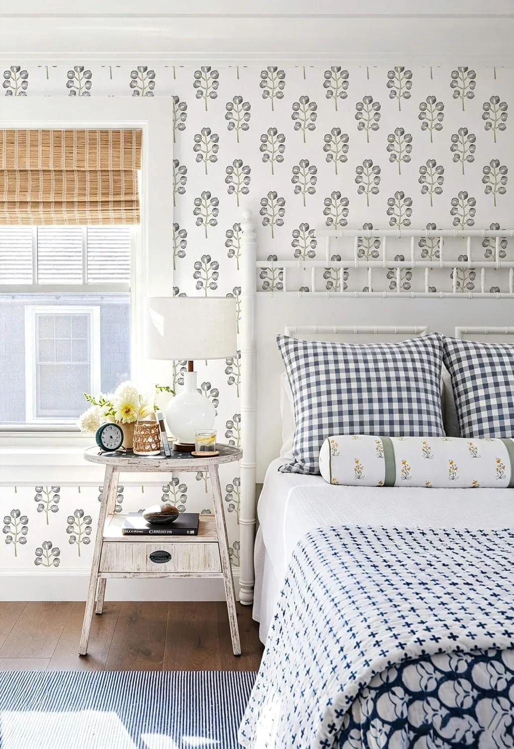 Heroad Farmhouse Botanical peel and stick wallpaper in a room