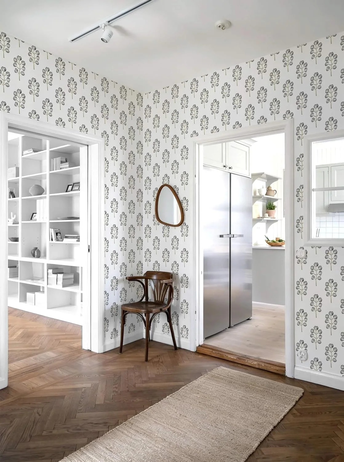 Heroad Farmhouse Botanical peel and stick wallpaper in a room
