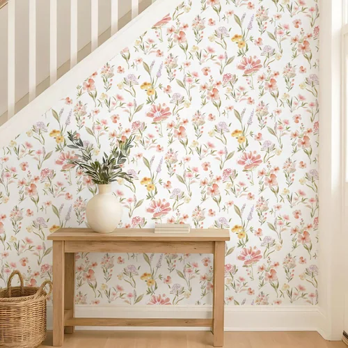 Heroad Pink Cottage peel and stick wallpaper