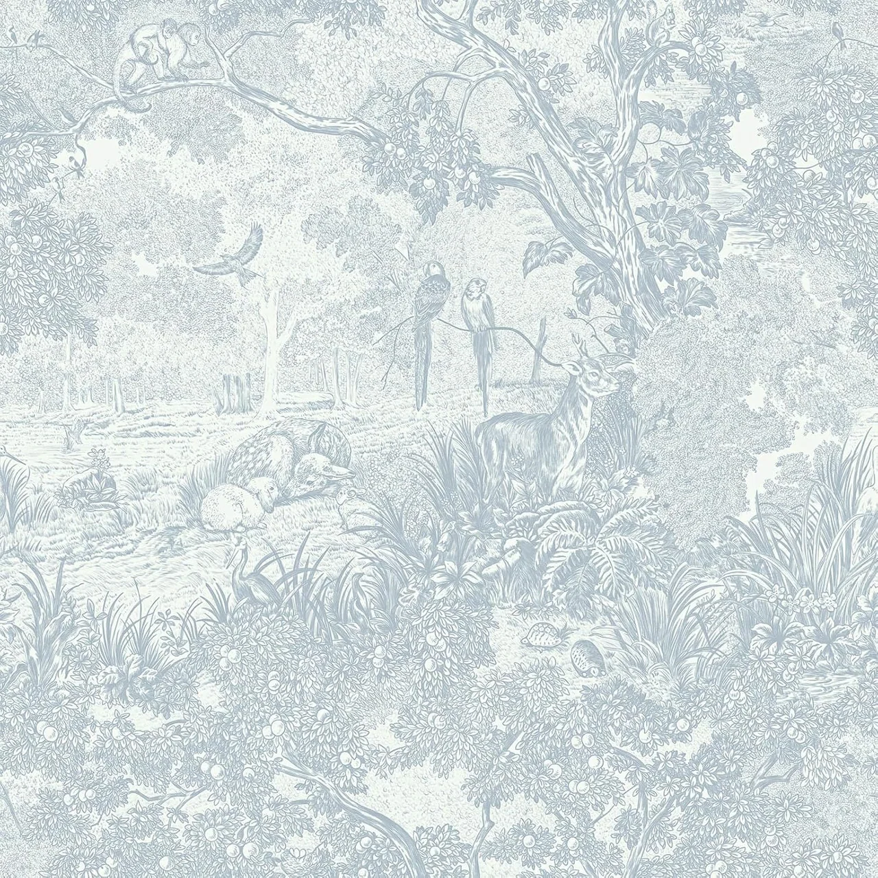 Heroad Blue and White Vintage Floral peel and stick wallpaper, swatch