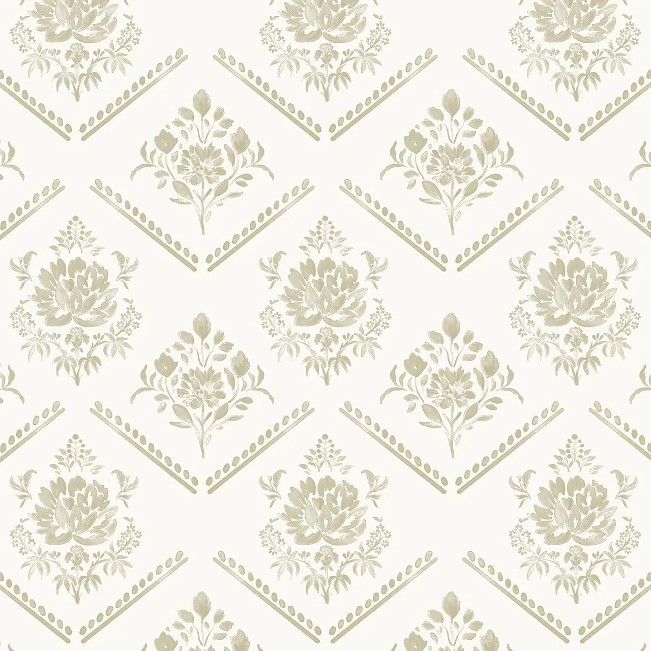 Heroad Neutral Vintage Floral peel and stick wallpaper, swatch