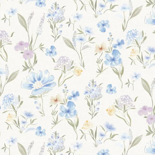 Heroad Blue Vintage Botanical peel and stick wallpaper