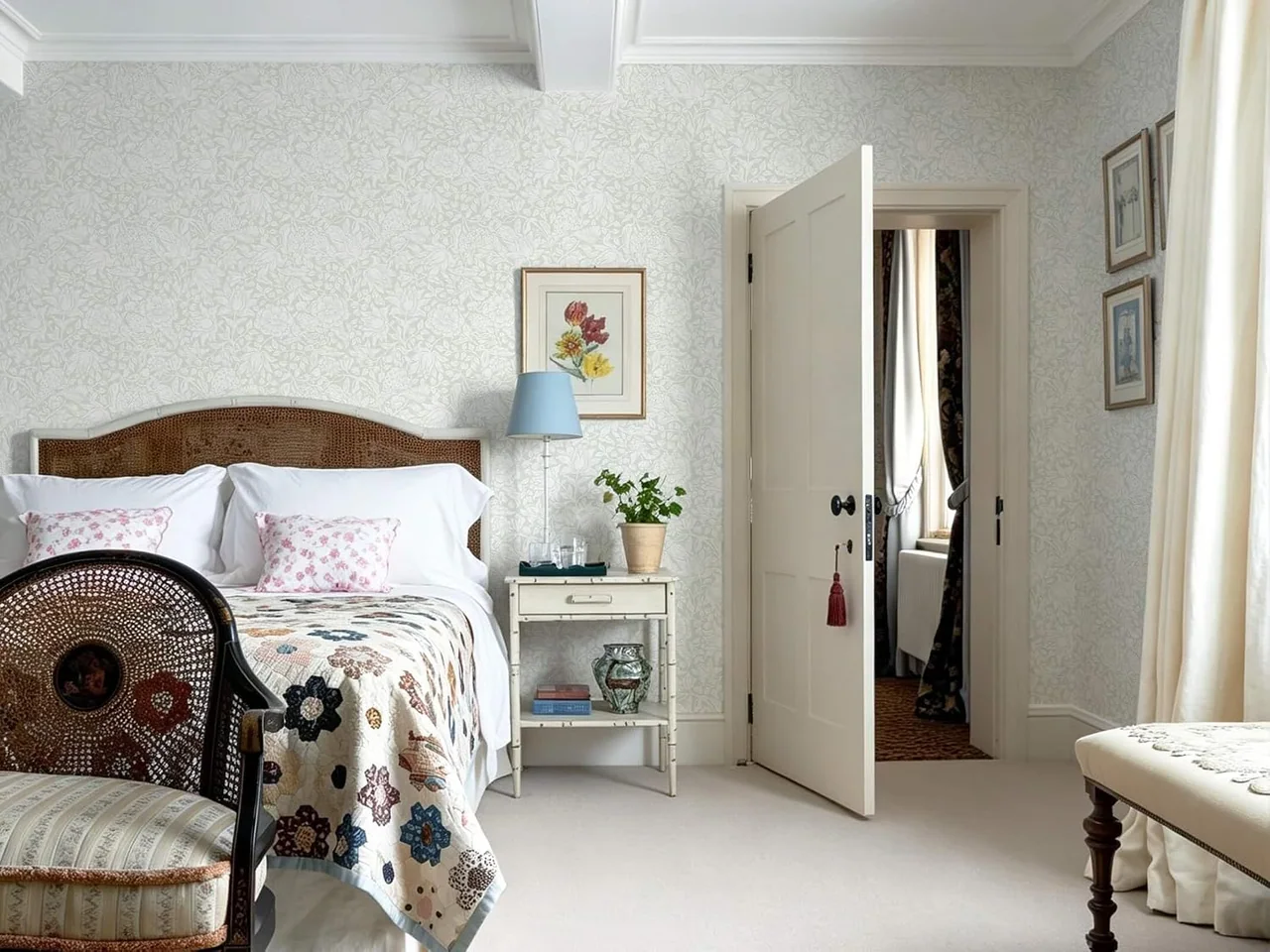 Heroad Green William Morris peel and stick wallpaper in a room