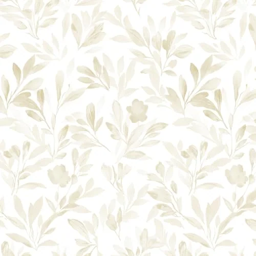 Heroad Beige Modern Leaf peel and stick wallpaper