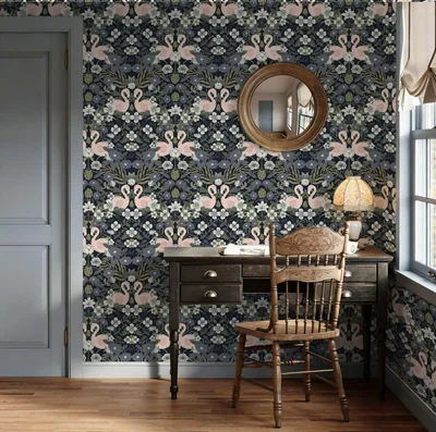 Dark Blue Vintage Floral, picture 2
