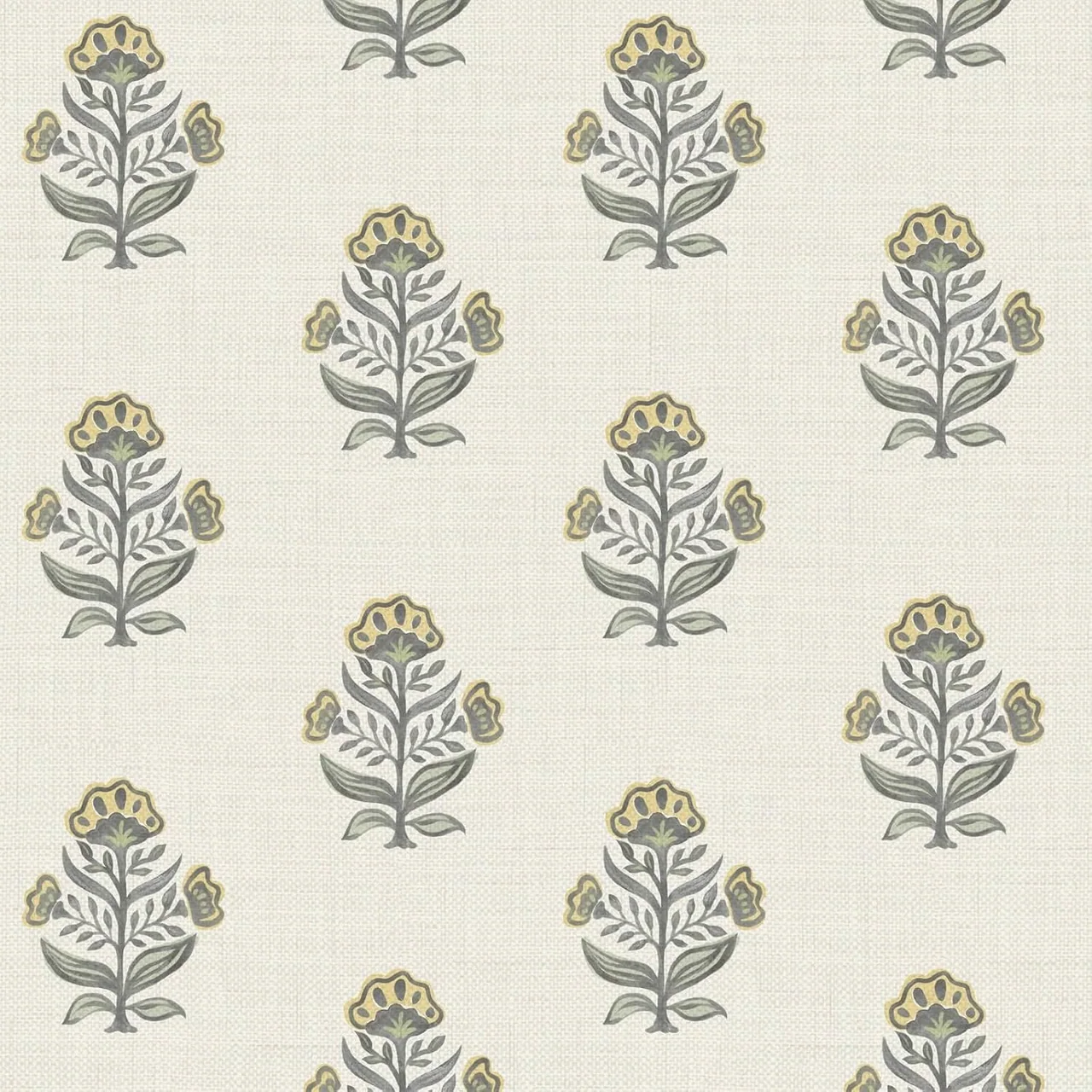 Heroad Sage Block Print Floral peel and stick wallpaper, swatch