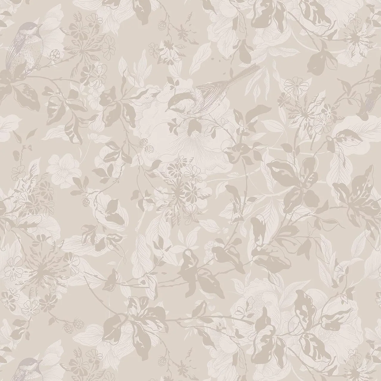 Heroad Beige Brown Watercolor Floral peel and stick wallpaper, swatch