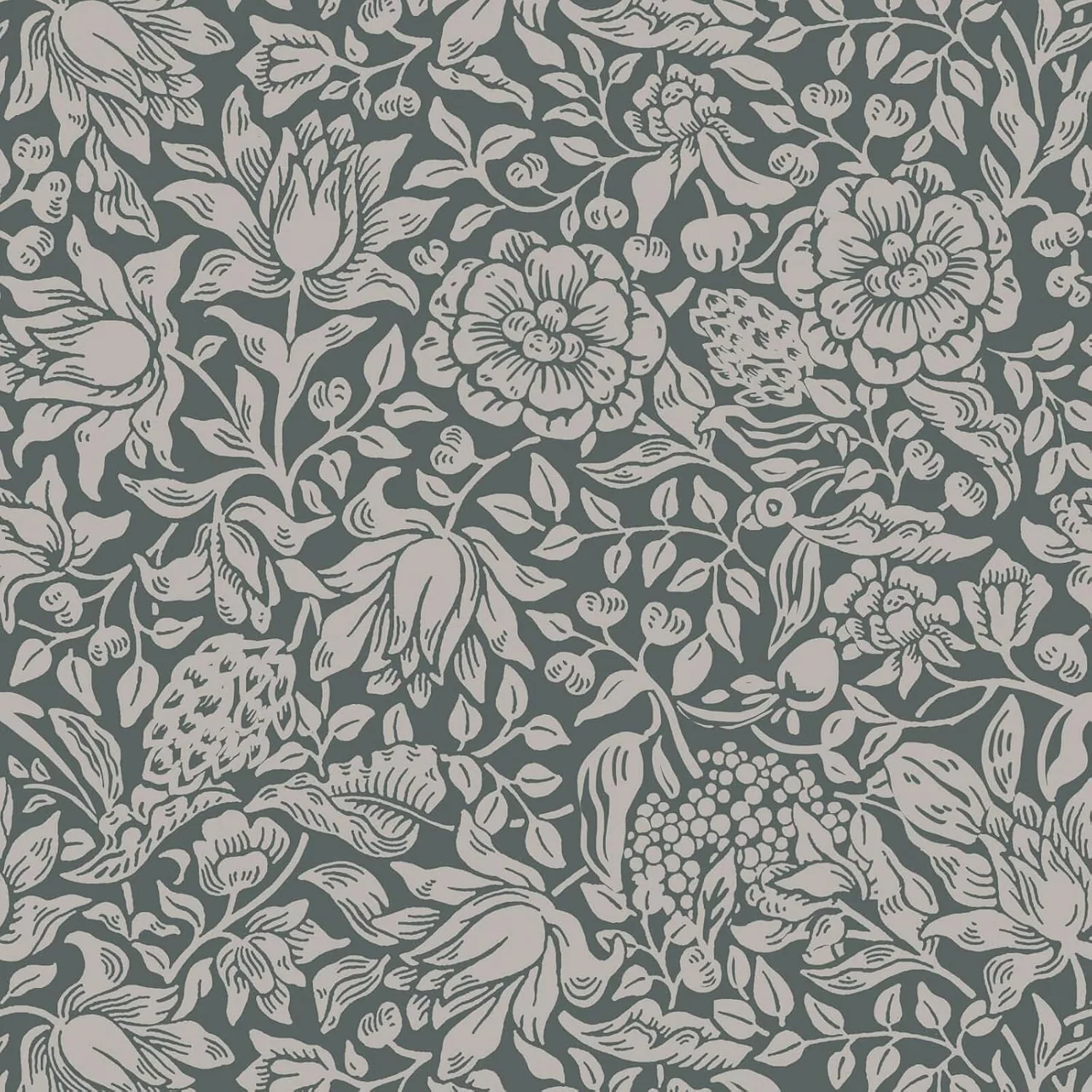Heroad Dark Blue William Morris peel and stick wallpaper, swatch