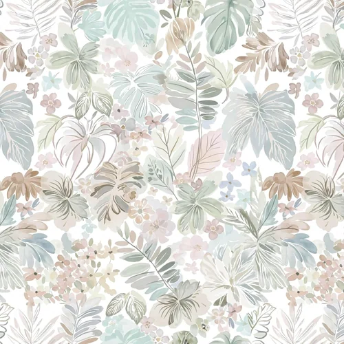 Heroad Pink Tropical Botanical peel and stick wallpaper