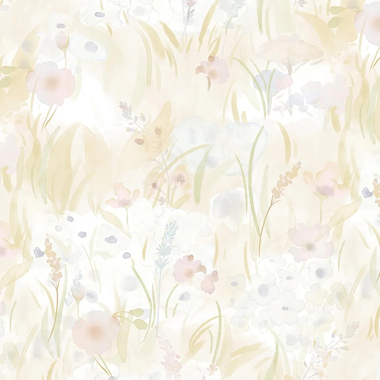 Heroad Yellow Boho Floral peel and stick wallpaper, swatch