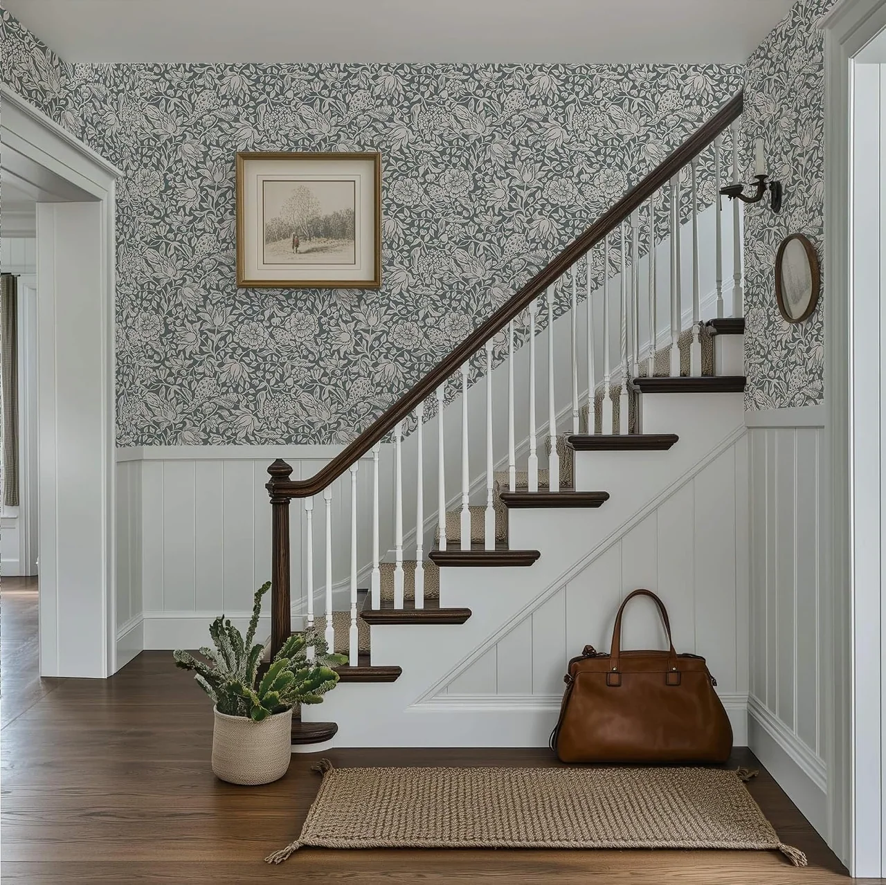 Heroad Dark Blue William Morris peel and stick wallpaper in a room