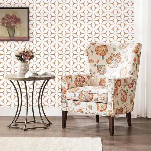 Heroad Orange Modern Geometric peel and stick wallpaper