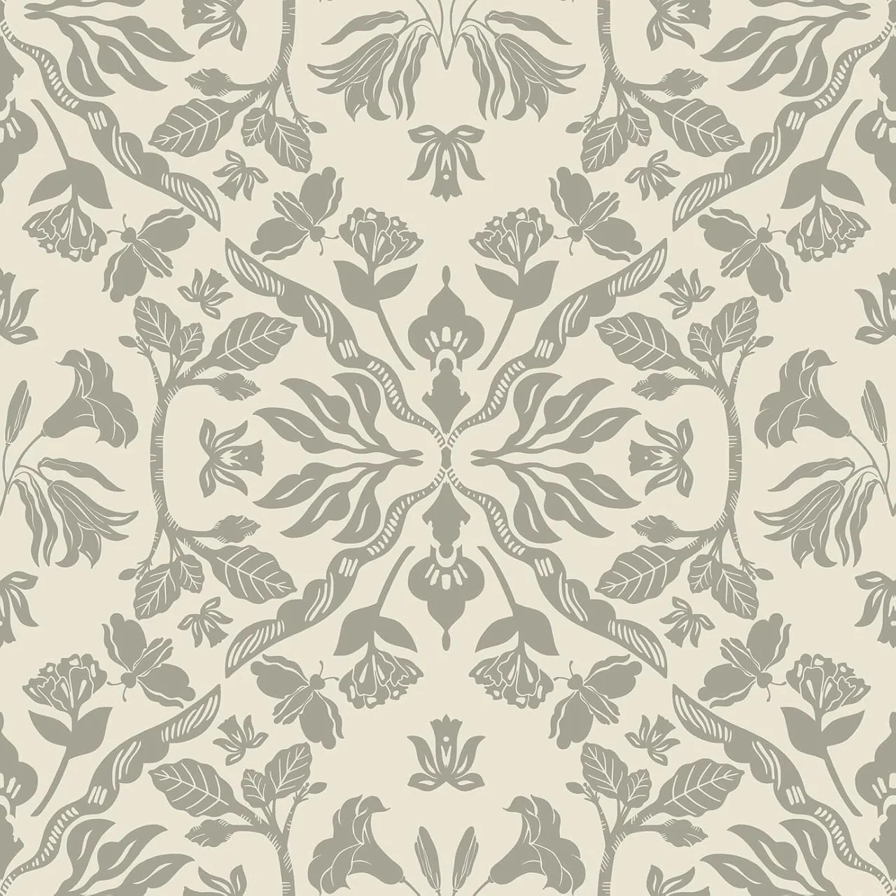 Heroad Neutral Vintage Damask peel and stick wallpaper, swatch