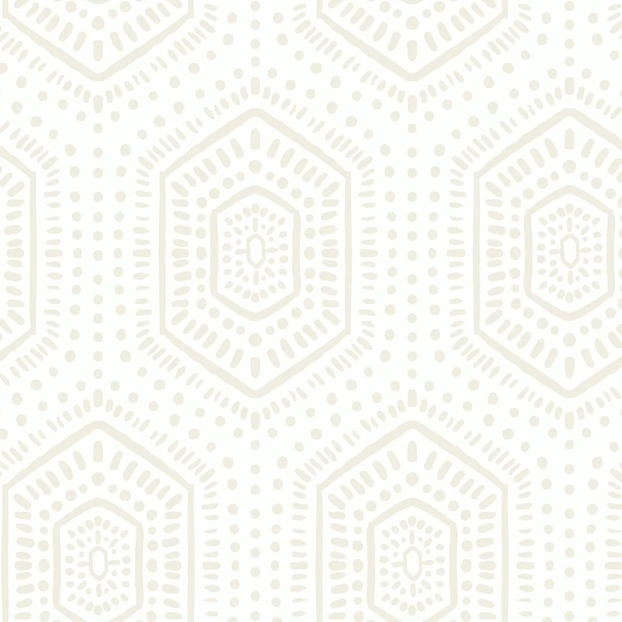 Heroad White Boho Hexagon peel and stick wallpaper, swatch
