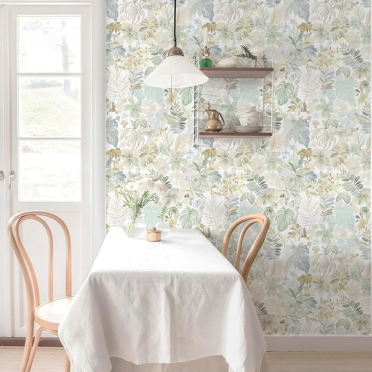 Heroad Boho Tropical peel and stick wallpaper in a room