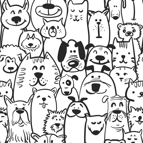 Heroad Black and White Modern Dog peel and stick wallpaper