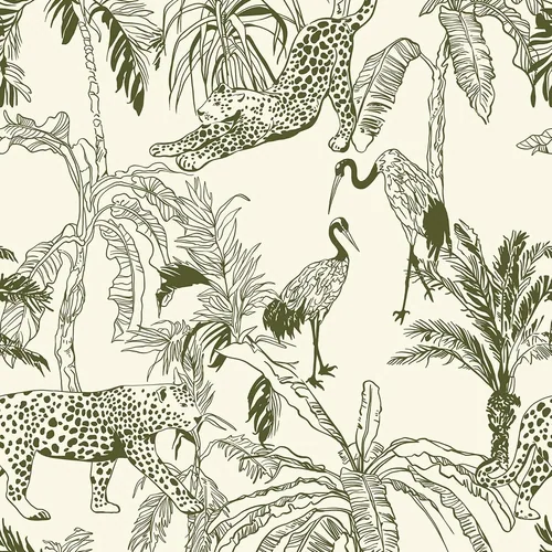 Heroad Beige Boho Jungle peel and stick wallpaper