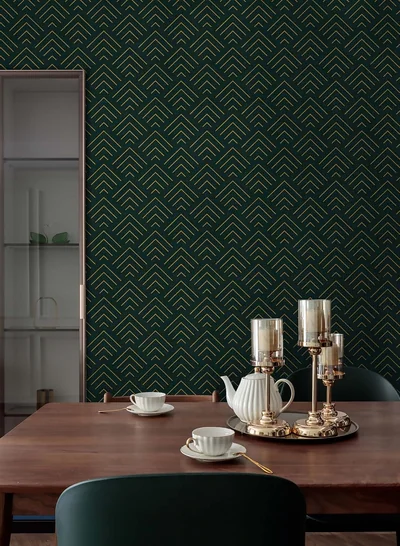 Dark Green and Gold Geometric, picture 3