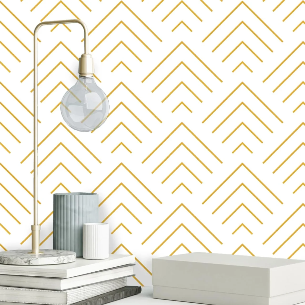 Heroad Gold Geometric peel and stick wallpaper, swatch