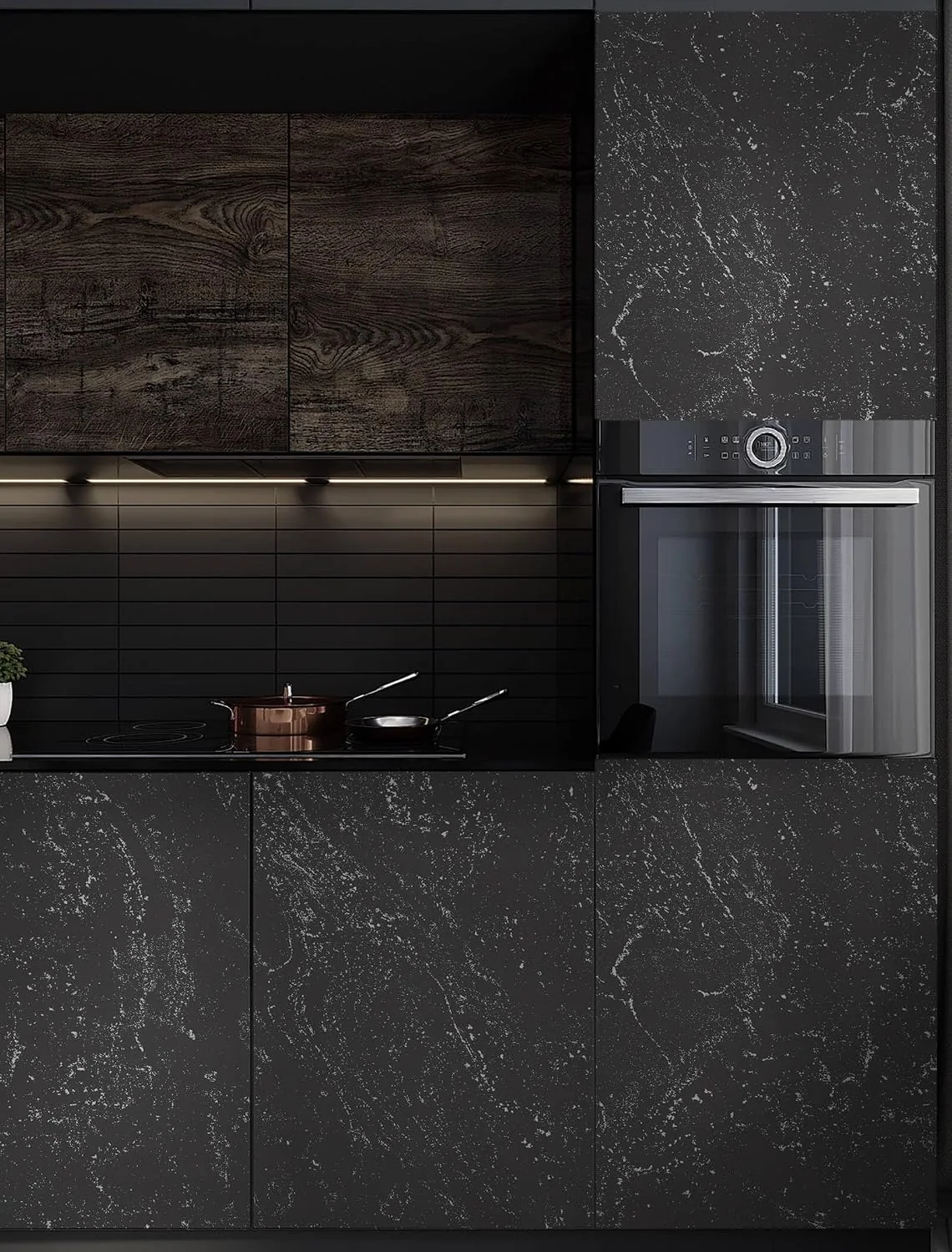 Heroad Grey Silver Textured peel and stick wallpaper in a room