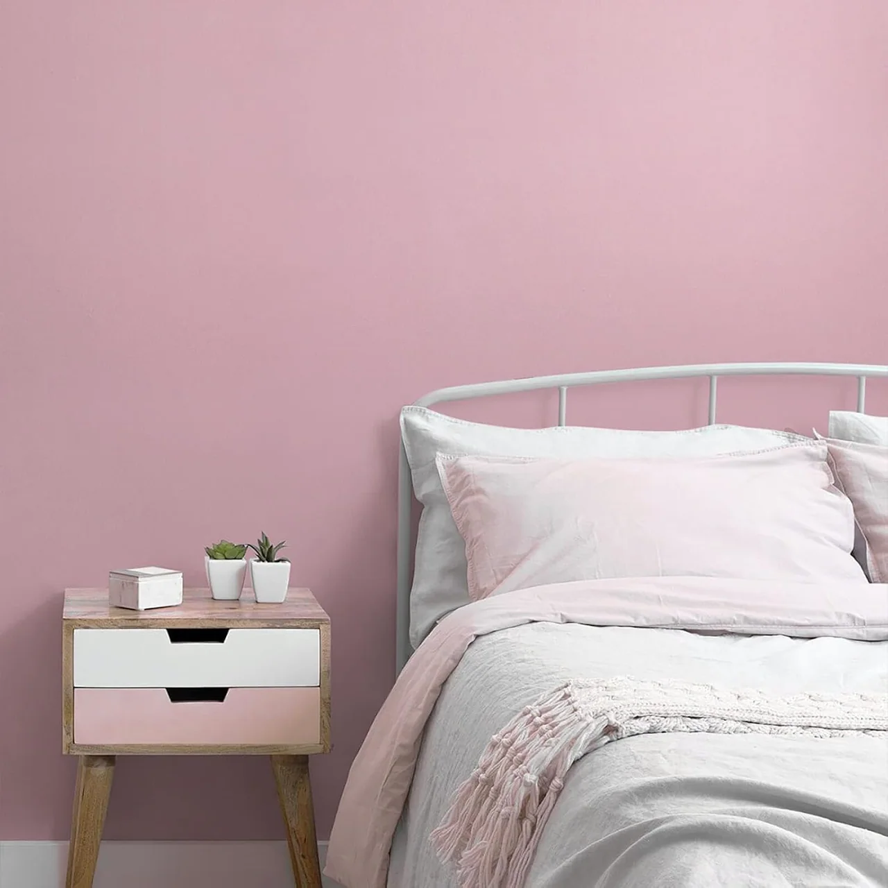 Heroad Pink Matte peel and stick wallpaper in a room