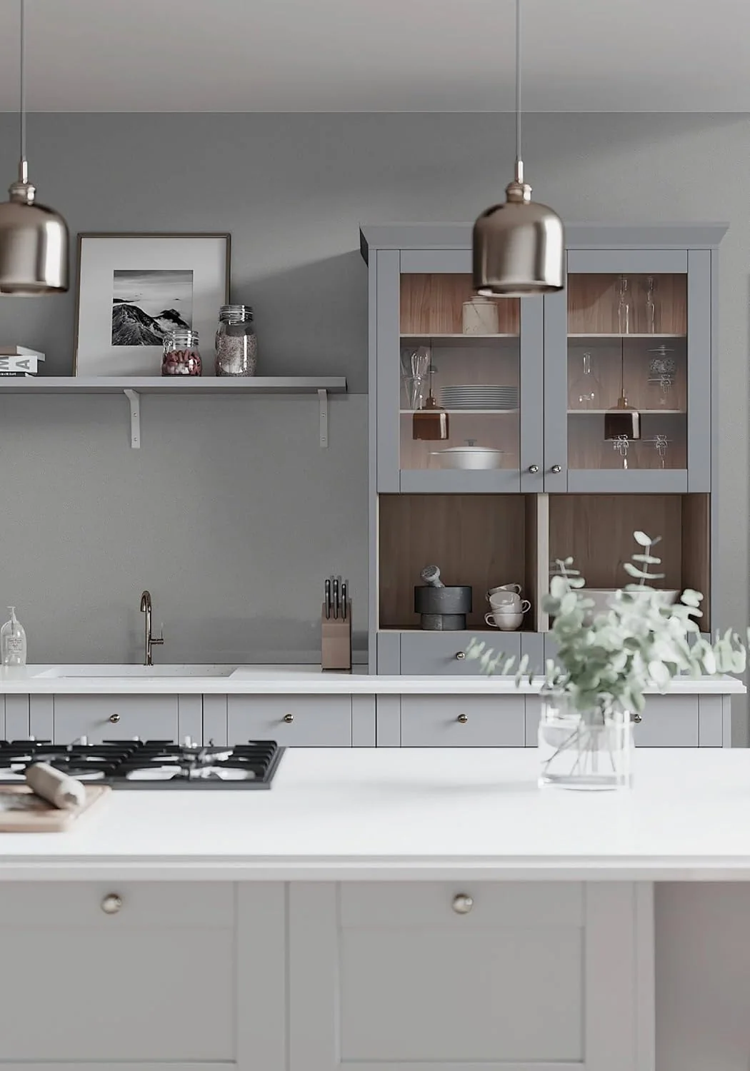 Heroad Light Grey Matte peel and stick wallpaper in a room