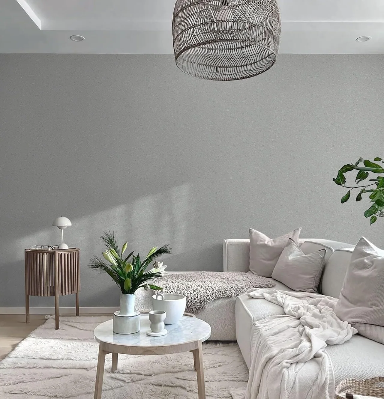 Heroad Light Grey Matte peel and stick wallpaper in a room