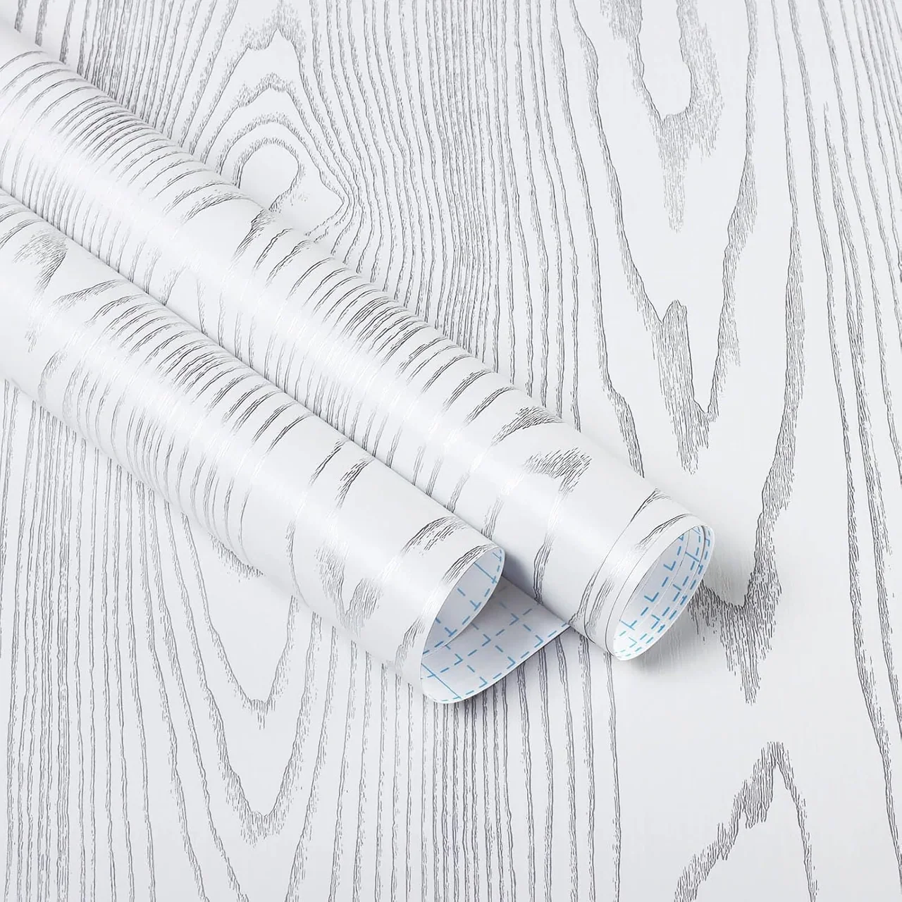 Heroad White and Silver Oak Grain peel and stick wallpaper, swatch