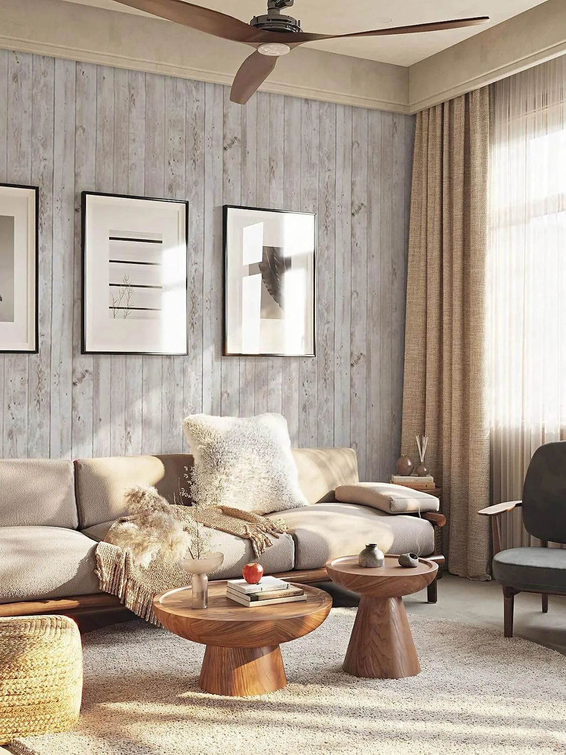 Wood Grain on a living room wall