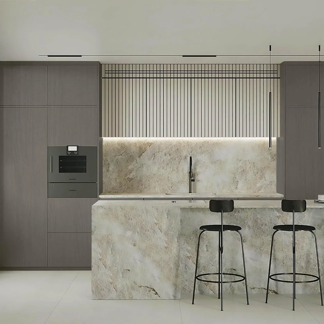 Heroad Grey Modern Grey Wood peel and stick wallpaper in a room